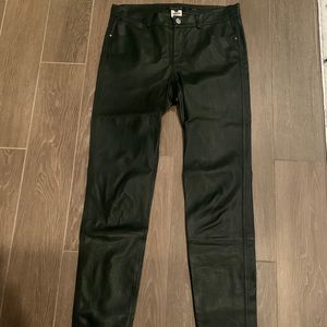 Lafayette148 Leather Mercer pant in dark green